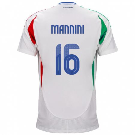 Kandiny Hombre Camiseta Italia Mattia Mannini #16 Blanco 2ª Equipación 24-26 La Camisa Chile