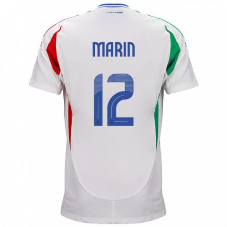 Kandiny Hombre Camiseta Italia Renato Marin #12 Blanco 2ª Equipación 24-26 La Camisa Chile