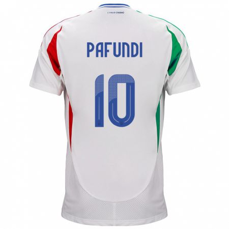 Kandiny Hombre Camiseta Italia Simone Pafundi #10 Blanco 2ª Equipación 24-26 La Camisa Chile