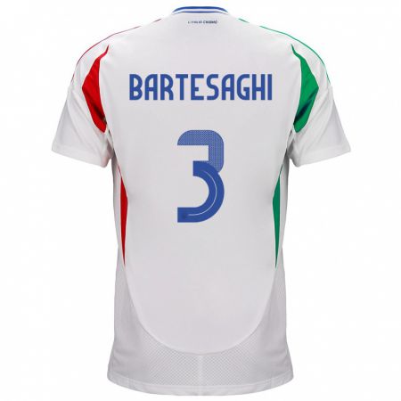 Kandiny Hombre Camiseta Italia Davide Bartesaghi #3 Blanco 2ª Equipación 24-26 La Camisa Chile