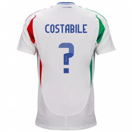 Kandiny Hombre Camiseta Italia Cristian Costabile #0 Blanco 2ª Equipación 24-26 La Camisa Chile