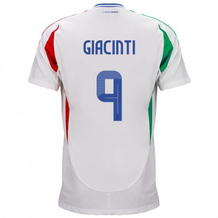 Kandiny Hombre Camiseta Italia Valentina Giacinti #9 Blanco 2ª Equipación 24-26 La Camisa Chile