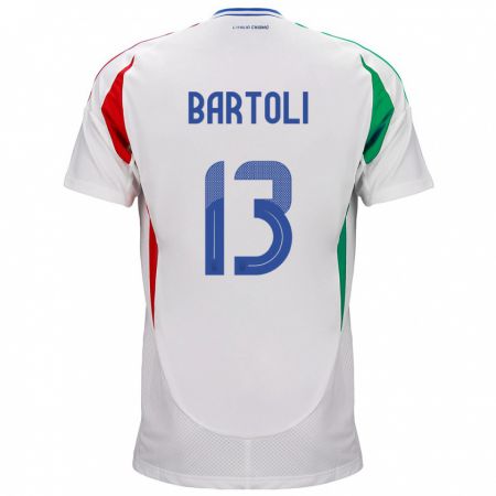 Kandiny Hombre Camiseta Italia Elisa Bartoli #13 Blanco 2ª Equipación 24-26 La Camisa Chile