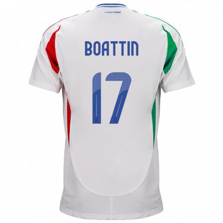 Kandiny Hombre Camiseta Italia Lisa Boattin #17 Blanco 2ª Equipación 24-26 La Camisa Chile