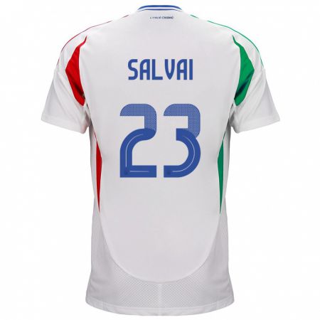 Kandiny Hombre Camiseta Italia Cecilia Salvai #23 Blanco 2ª Equipación 24-26 La Camisa Chile