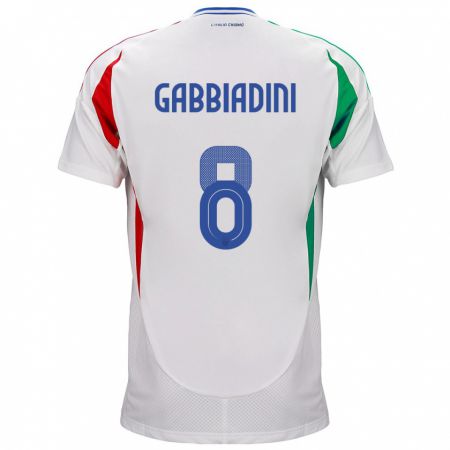 Kandiny Hombre Camiseta Italia Melania Gabbiadini #8 Blanco 2ª Equipación 24-26 La Camisa Chile