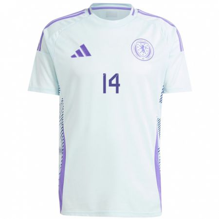 Kandiny Hombre Camiseta Escocia Billy Gilmour #14 Azul Menta Claro 2ª Equipación 24-26 La Camisa Chile