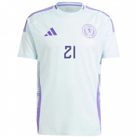 Kandiny Hombre Camiseta Escocia Robby Mccrorie #21 Azul Menta Claro 2ª Equipación 24-26 La Camisa Chile