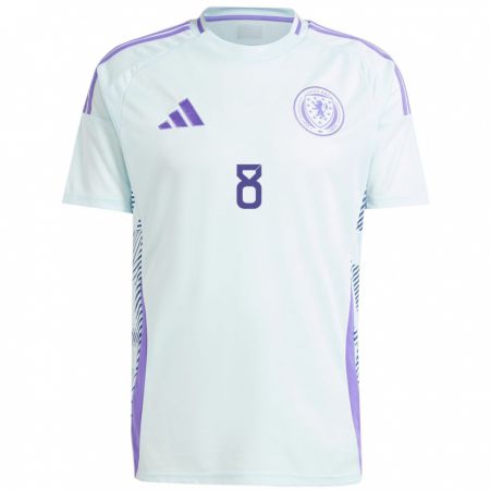 Kandiny Hombre Camiseta Escocia Callum Mcgregor #8 Azul Menta Claro 2ª Equipación 24-26 La Camisa Chile