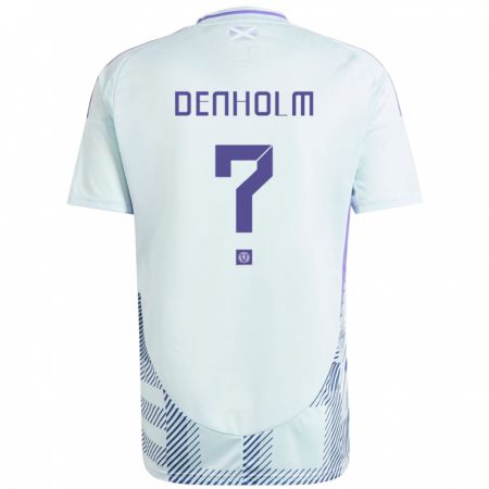 Kandiny Hombre Camiseta Escocia Aidan Denholm #0 Azul Menta Claro 2ª Equipación 24-26 La Camisa Chile