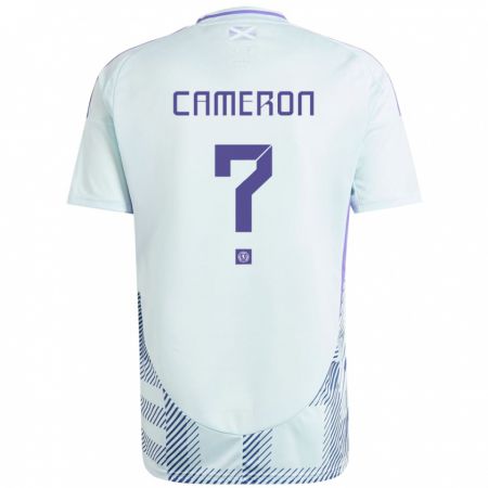 Kandiny Hombre Camiseta Escocia Lyall Cameron #0 Azul Menta Claro 2ª Equipación 24-26 La Camisa Chile