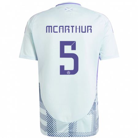 Kandiny Hombre Camiseta Escocia Charlie Mcarthur #5 Azul Menta Claro 2ª Equipación 24-26 La Camisa Chile