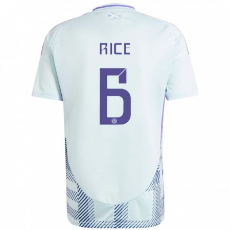 Kandiny Hombre Camiseta Escocia Bailey Rice #6 Azul Menta Claro 2ª Equipación 24-26 La Camisa Chile