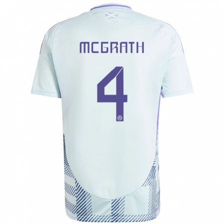 Kandiny Hombre Camiseta Escocia Joseph Mcgrath #4 Azul Menta Claro 2ª Equipación 24-26 La Camisa Chile