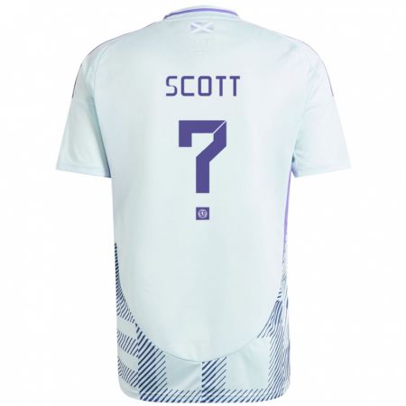 Kandiny Hombre Camiseta Escocia Cameron Scott #0 Azul Menta Claro 2ª Equipación 24-26 La Camisa Chile