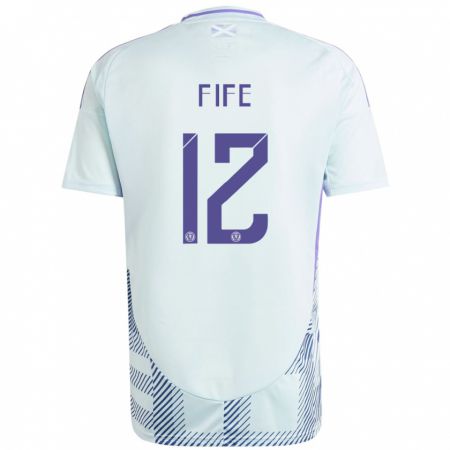 Kandiny Hombre Camiseta Escocia Jenna Fife #12 Azul Menta Claro 2ª Equipación 24-26 La Camisa Chile
