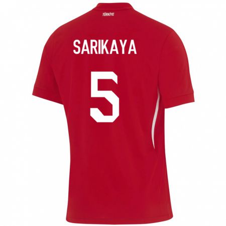 Kandiny Hombre Camiseta Turquía Efe Sarıkaya #5 Rojo 2ª Equipación 24-26 La Camisa Chile