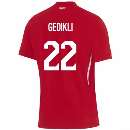 Kandiny Hombre Camiseta Turquía Berkant Gedikli #22 Rojo 2ª Equipación 24-26 La Camisa Chile