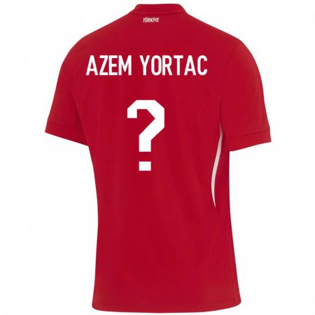 Kandiny Hombre Camiseta Turquía Mustafa Azem Yortaç #0 Rojo 2ª Equipación 24-26 La Camisa Chile