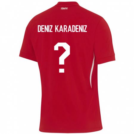 Kandiny Hombre Camiseta Turquía Mustafa Deniz Karadeniz #0 Rojo 2ª Equipación 24-26 La Camisa Chile