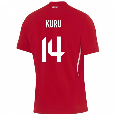 Kandiny Hombre Camiseta Turquía Büşra Kuru #14 Rojo 2ª Equipación 24-26 La Camisa Chile