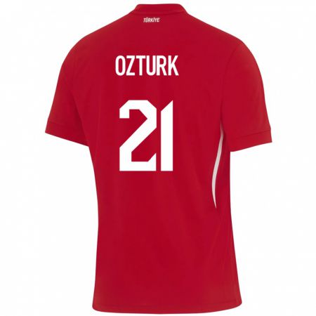 Kandiny Hombre Camiseta Turquía Melike Öztürk #21 Rojo 2ª Equipación 24-26 La Camisa Chile