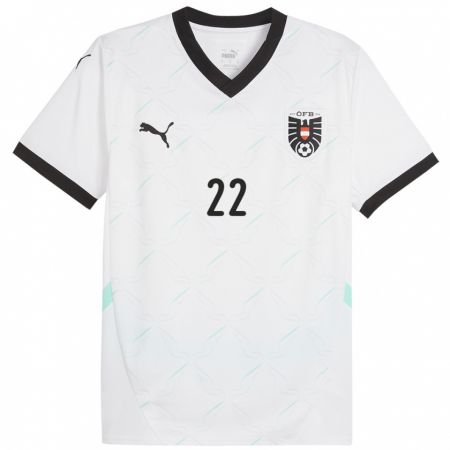 Kandiny Hombre Camiseta Austria Lisa Kolb #22 Blanco 2ª Equipación 24-26 La Camisa Chile