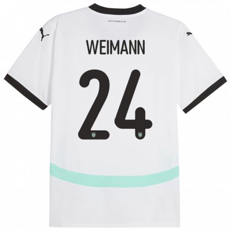 Kandiny Hombre Camiseta Austria Andreas Weimann #24 Blanco 2ª Equipación 24-26 La Camisa Chile