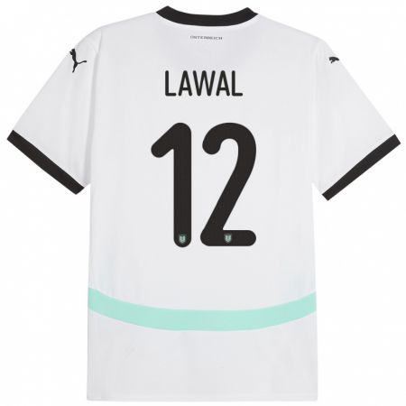 Kandiny Hombre Camiseta Austria Tobias Lawal #12 Blanco 2ª Equipación 24-26 La Camisa Chile