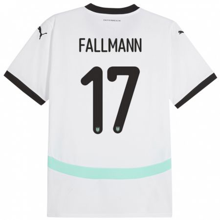 Kandiny Hombre Camiseta Austria Pascal Fallmann #17 Blanco 2ª Equipación 24-26 La Camisa Chile