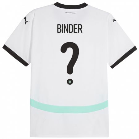 Kandiny Hombre Camiseta Austria Nicolas Binder #0 Blanco 2ª Equipación 24-26 La Camisa Chile