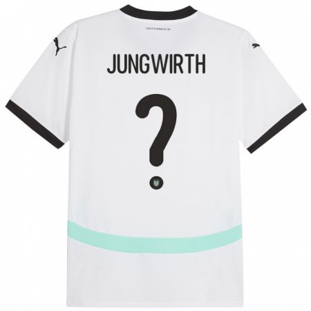 Kandiny Hombre Camiseta Austria Lukas Jungwirth #0 Blanco 2ª Equipación 24-26 La Camisa Chile