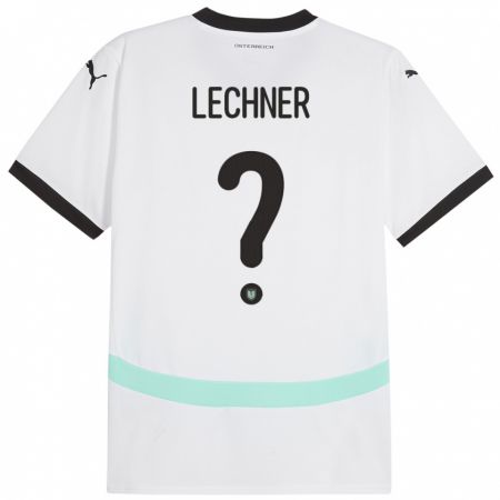 Kandiny Hombre Camiseta Austria Dominik Lechner #0 Blanco 2ª Equipación 24-26 La Camisa Chile