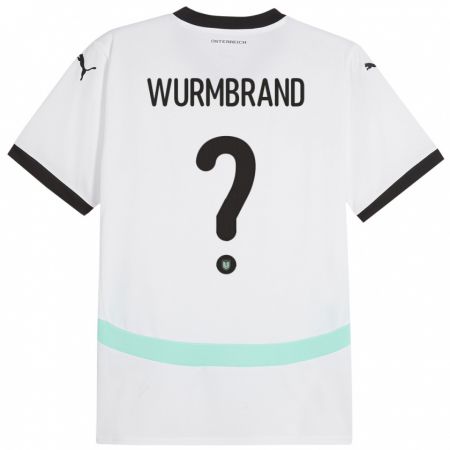 Kandiny Hombre Camiseta Austria Nikolaus Wurmbrand #0 Blanco 2ª Equipación 24-26 La Camisa Chile