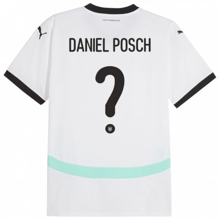 Kandiny Hombre Camiseta Austria Daniel Posch #0 Blanco 2ª Equipación 24-26 La Camisa Chile