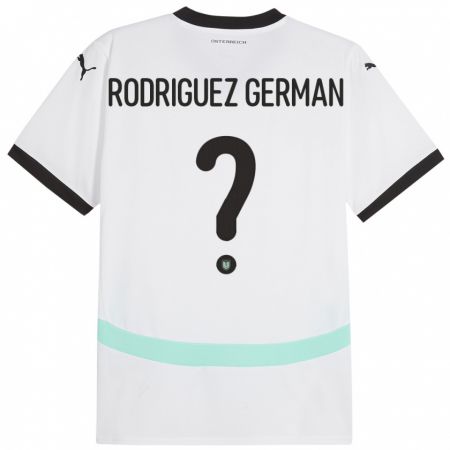 Kandiny Hombre Camiseta Austria Ryan Rodriguez German #0 Blanco 2ª Equipación 24-26 La Camisa Chile