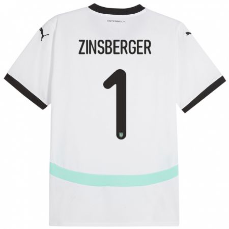 Kandiny Hombre Camiseta Austria Manuela Zinsberger #1 Blanco 2ª Equipación 24-26 La Camisa Chile