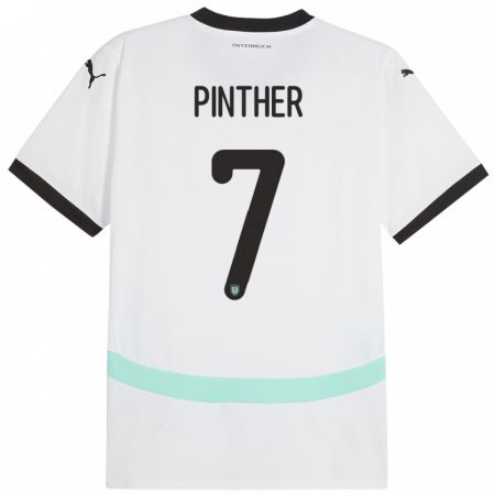 Kandiny Hombre Camiseta Austria Viktoria Pinther #7 Blanco 2ª Equipación 24-26 La Camisa Chile