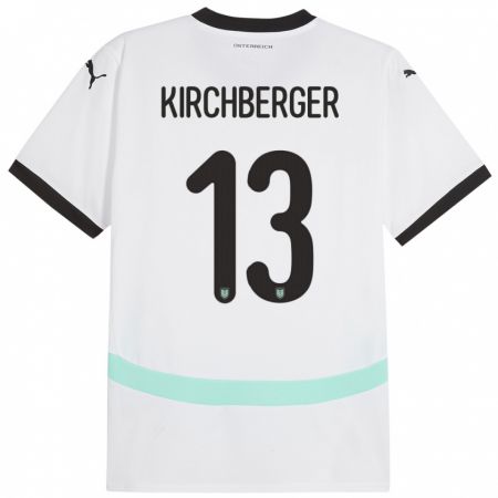 Kandiny Hombre Camiseta Austria Virginia Kirchberger #13 Blanco 2ª Equipación 24-26 La Camisa Chile