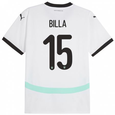 Kandiny Hombre Camiseta Austria Nicole Billa #15 Blanco 2ª Equipación 24-26 La Camisa Chile