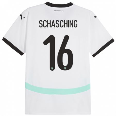 Kandiny Hombre Camiseta Austria Annabel Schasching #16 Blanco 2ª Equipación 24-26 La Camisa Chile