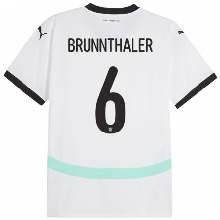 Kandiny Hombre Camiseta Austria Melanie Brunnthaler #6 Blanco 2ª Equipación 24-26 La Camisa Chile