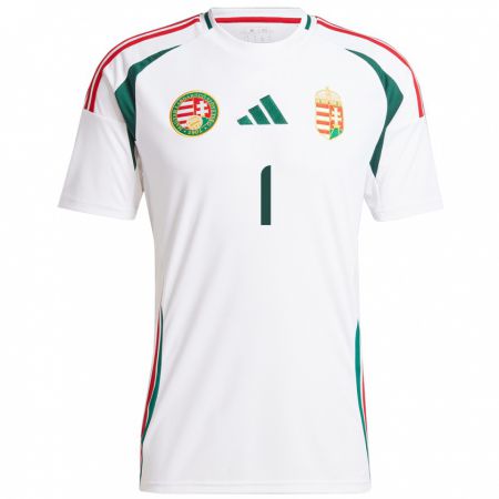 Kandiny Hombre Camiseta Hungría Agness Pongracz #1 Blanco 2ª Equipación 24-26 La Camisa Chile