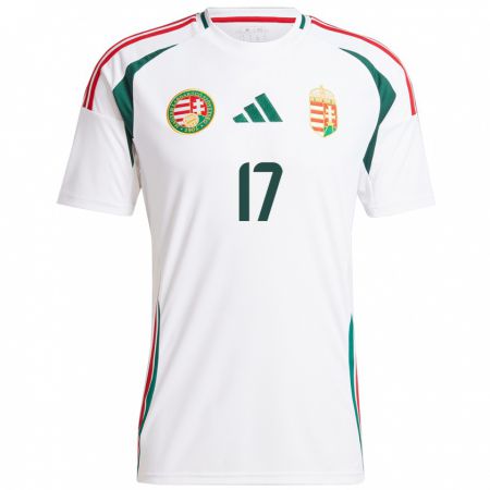 Kandiny Hombre Camiseta Hungría Mátyás Kovács #17 Blanco 2ª Equipación 24-26 La Camisa Chile