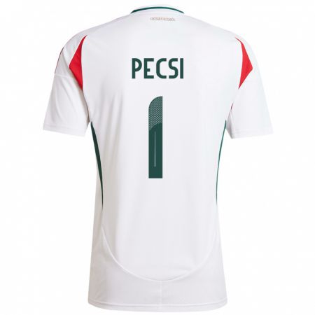 Kandiny Hombre Camiseta Hungría Ármin Pécsi #1 Blanco 2ª Equipación 24-26 La Camisa Chile