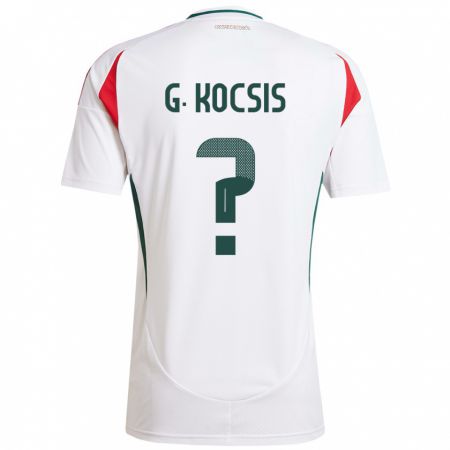 Kandiny Hombre Camiseta Hungría Gergely Kocsis #0 Blanco 2ª Equipación 24-26 La Camisa Chile