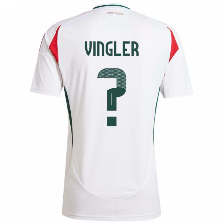 Kandiny Hombre Camiseta Hungría László Vingler #0 Blanco 2ª Equipación 24-26 La Camisa Chile