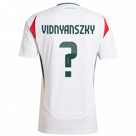 Kandiny Hombre Camiseta Hungría Mátyás Vidnyánszky #0 Blanco 2ª Equipación 24-26 La Camisa Chile