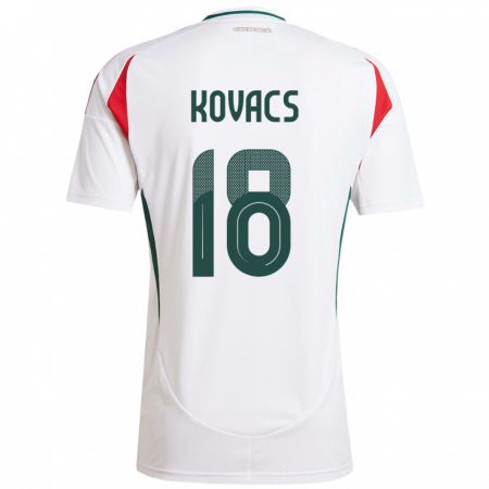 Kandiny Hombre Camiseta Hungría Laura Kovács #18 Blanco 2ª Equipación 24-26 La Camisa Chile