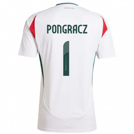 Kandiny Hombre Camiseta Hungría Agness Pongracz #1 Blanco 2ª Equipación 24-26 La Camisa Chile